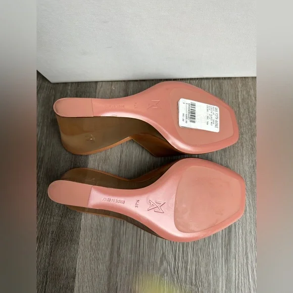 Amina Muaddi Lupita 95 PVC wedge sandals EU37.5/US7.5 $1105 - Picture 11 of 13